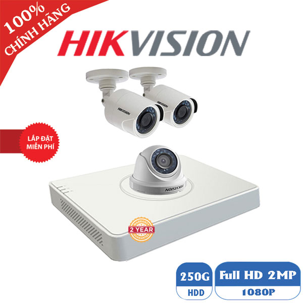 Lắp Đặt Trọn Bộ 3 Mắt Camera 2M Hikvision BEN-3020HK Giá Rẻ